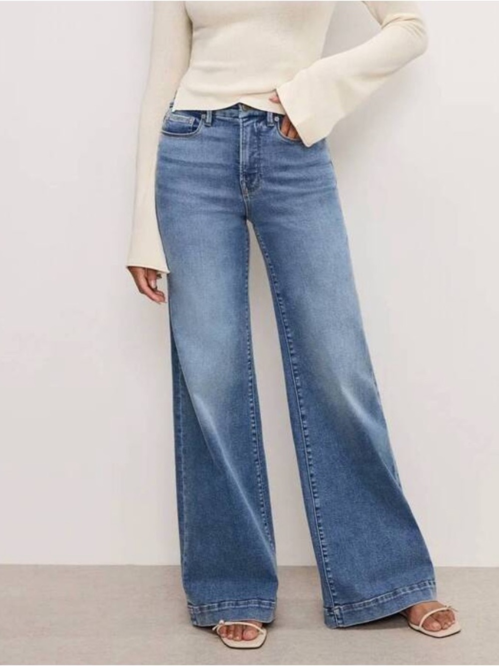 Good American Good Waist Palazzo Jeans Wide Leg High Rise 6/26